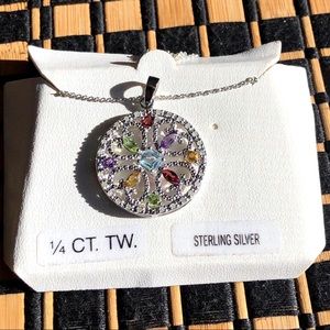 Sterling Silver Necklace with stone Pendant